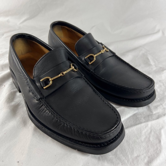 GUCCI Black Leather Horsebit Men Loafers Made in Italy Marked as 41.5 E-8US main image 9